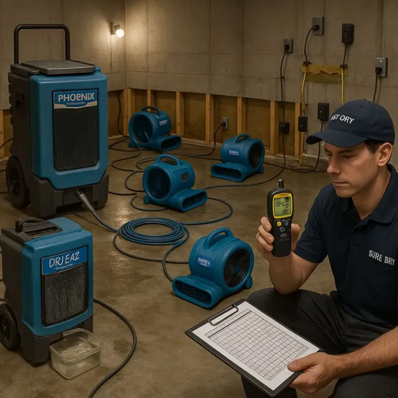 Structural Drying and Dehumidification process in Vinings, GA